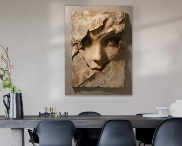 Minimalist 3D wall art with architectural depth illusion