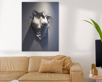 Minimalist 3D wall art with architectural depth illusion