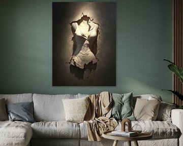 Minimalist 3D wall art with architectural depth illusion