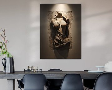 Minimalist 3D wall art with architectural depth illusion