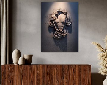 3D image of fictional portrait or torso