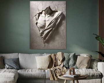 3D image of fictional portrait or torso