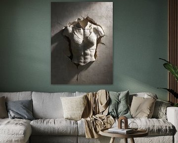 3D image of fictional portrait or torso