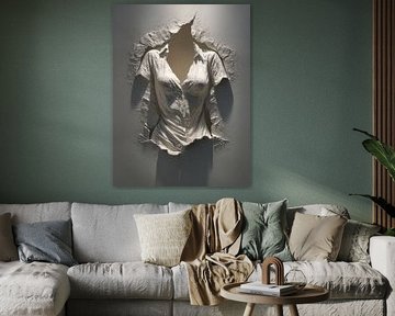 3D image of fictional portrait or torso