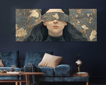 Vrouw Bloemen | Abstract Vrouwenportret met Bloemen