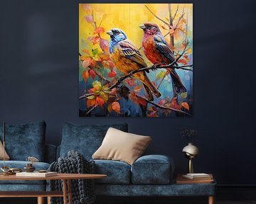Kleurrijke Vogelschilderij | Levendige Vogelkunst van Blikvanger Schilderijen