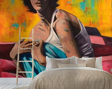 Voorbeeld van het werk in een kamer