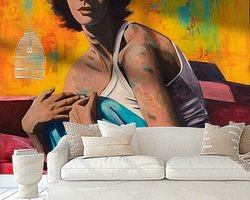 Voorbeeld van het werk in een kamer