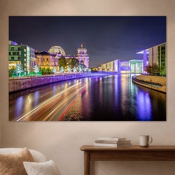 Berlin Regierungsviertel bei Nacht von Martin Wasilewski