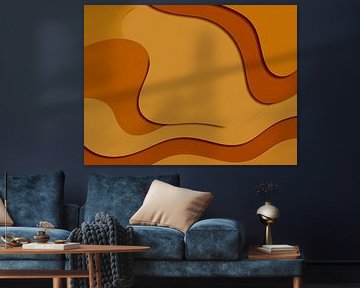 Minimal Art. Reliefkunst in Erdtönen: Ockergelb und Warmbraun