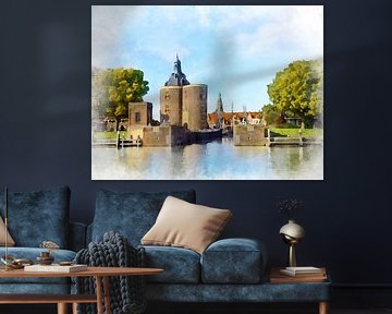 View of the Drommedaris in Enkhuizen, North Holland. by Danny de Klerk