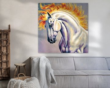 The Fire Horse - Van Gogh Impasto technique Post-Impressionism art movement by The Art Kroep