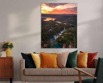 Sonnenuntergang über den Krka-Wasserfällen von Ewold Kooistra