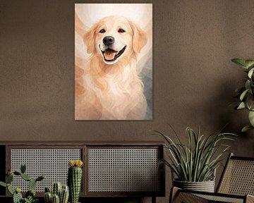 Golden Retriever Abstract Portrait by MARTINA KUSUMA DEWI