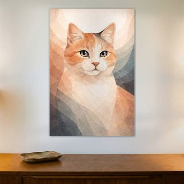 Ingwerkatze Modernes abstraktes Porträt