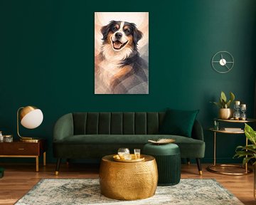 Art abstrait représentant un bouvier bernois sur MARTINA KUSUMA DEWI