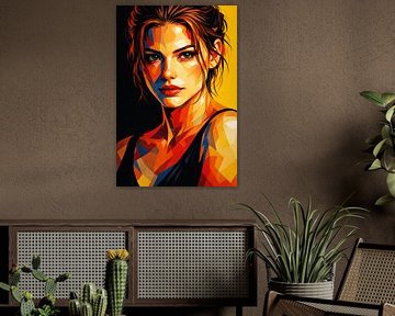 Golden Contrast – Modern Geometric Portrait by Dodik Hariyono