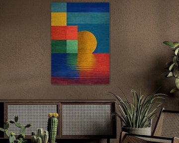 Geometric abstraction - Sun over the water by Niklas Maximilian