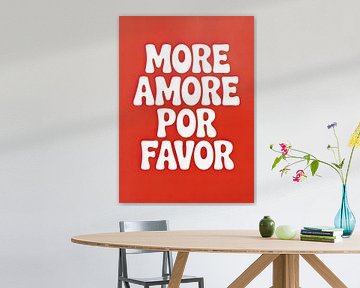 More Amore Por Favor Retro Typography Red by Niklas Maximilian