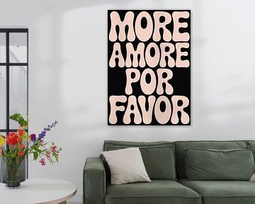 More Amore Por Favor Retro Saying by Niklas Maximilian