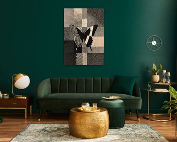 Abstract butterfly black and white by Niklas Maximilian