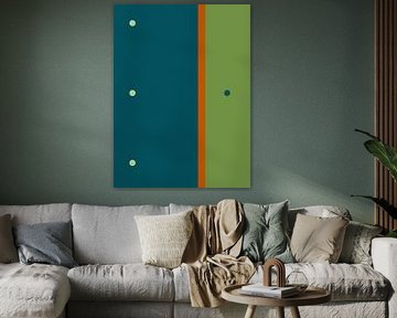 Zeitlos schlicht in Blau, Orange und Grün