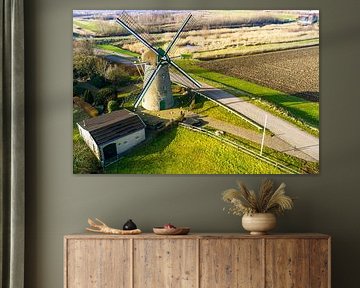 Luftaufnahme der Getreidemühle Goidschalxoord Hoeksche Waard von Hans Boutkan