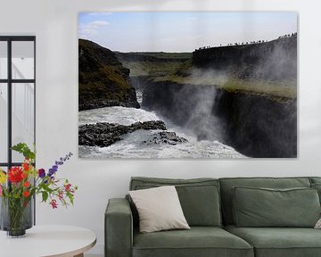 Teil des Wasserfalls und der Schlucht von Gullfoss