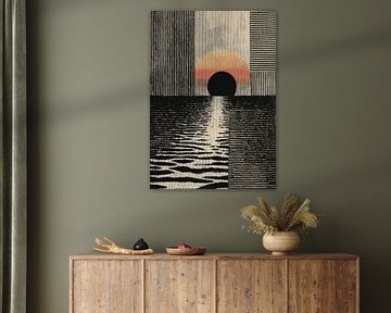 Abstracte zonsondergang aan het water van Niklas Maximilian