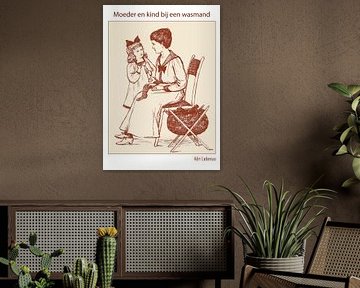 Moeder en kind bij een wasmand by DOA Project