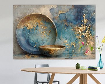 Neue Delfter Blau-Keramik in Blau und Gold von Joriali Fine Art
