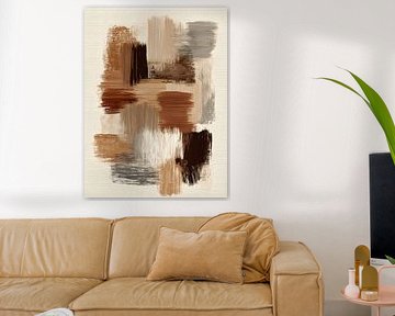 Abstract blocks in beige, taupe and brown by Gypsy Galleria