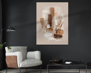 Earthy abstract in beige and brown by Gypsy Galleria