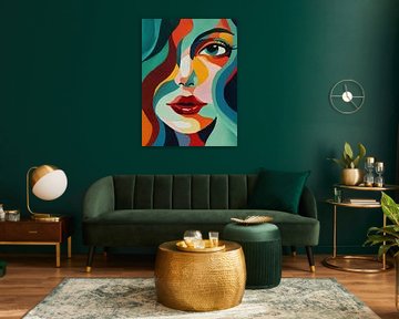 Turquoise lef met koraalrode lippenstift van Color Square