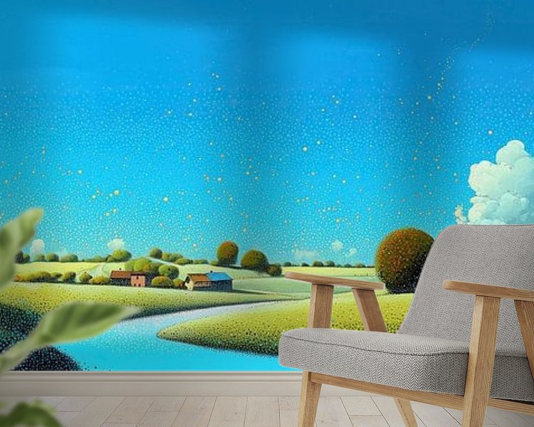 Voorbeeld van het werk in een kamer