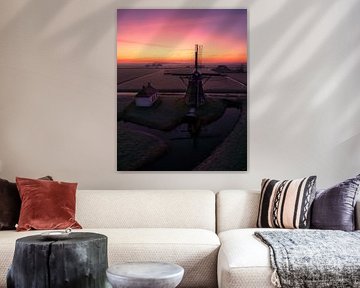 Colours of the Morning at the Polder Mill by Ewold Kooistra