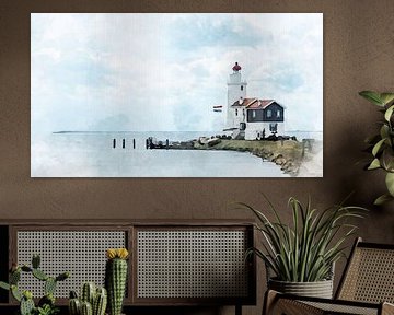 Vuurtoren Het Paard van Marken, Noord-Holland. van Danny de Klerk