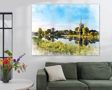 Historische Mühlen entlang der Vecht in Weesp, Nordholland. von Danny de Klerk