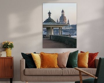 Pavillon japonais et église Notre-Dame de Dresde sur Ullrich Gnoth