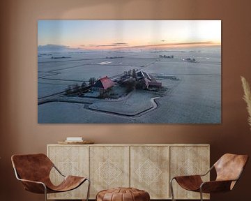 Winter sunrise over Friesland by Ewold Kooistra