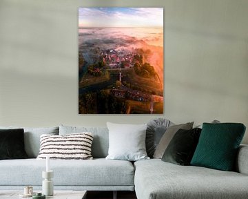 Bourtange in golden morning mist by Ewold Kooistra