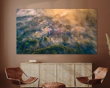 Bourtange in the mist of the morning sun by Ewold Kooistra