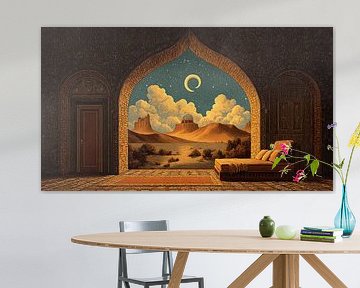 Surreale Ramadan-Traumlandschaft mit Laternen und mystischer Atmosphäre von Aden Pink Studio