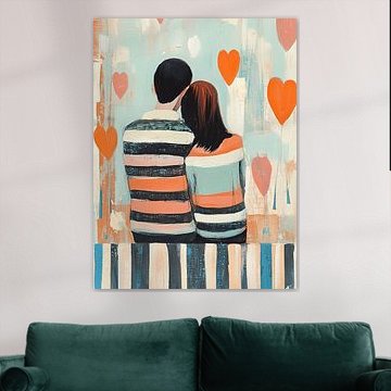 Couple with hearts | Couple with hearts by Eye catching paintings