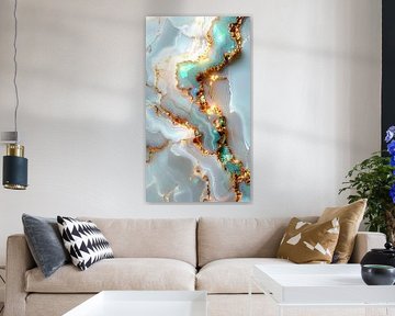 Marmor mit Opal und Goldadern – Triptychon C