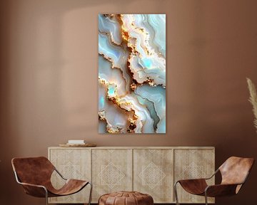 Marmor mit Opal und Goldadern – Triptychon B