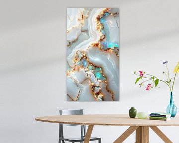 Marmor mit Opal und Goldadern – Triptychon A