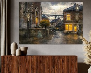 Soirée sur la place tranquille