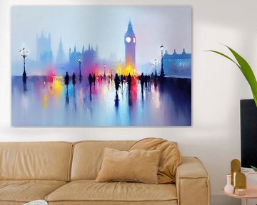 Nebliges London Gemälde