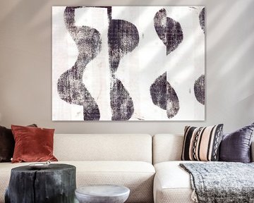 Moderne abstracte kunst. Organische vormen in zwart en wit van Dina Dankers